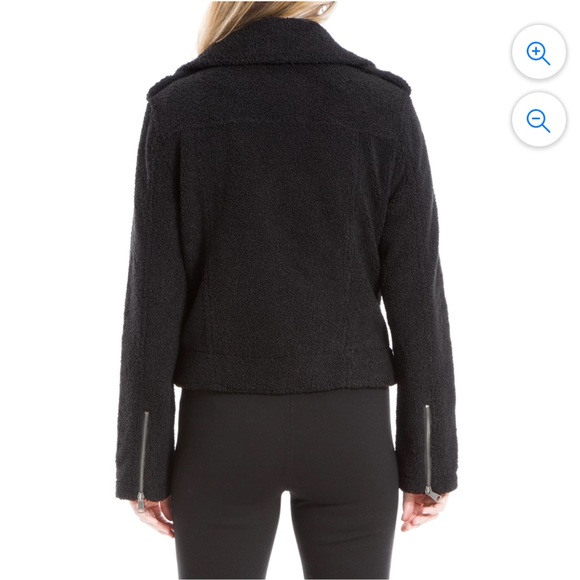 Max Studio Faux Shearling Moto Jacket - M - Picture 2 of 4